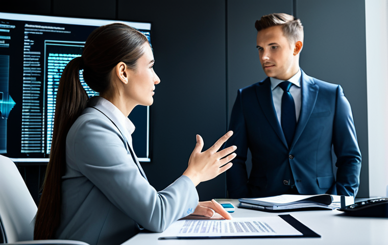 A professional lawyer, fully clothed in a modest, modern business suit, seated at a sleek desk in a contemporary, sunlit office. They are intently focused on a large holographic display showcasing complex legal data visualizations, AI-generated case analyses, and intricate document summaries. One hand gestures subtly towards the interactive screen, indicating thoughtful engagement with the advanced technology. The overall atmosphere conveys innovation, efficiency, and the seamless collaboration between human intellect and artificial intelligence in the legal field. Appropriate attire, safe for work, perfect anatomy, correct proportions, natural pose, well-formed hands, proper finger count, natural body proportions, professional photography, high quality, appropriate content, family-friendly.