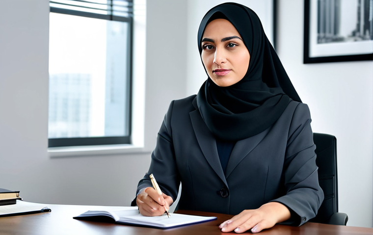 **

"A professional female lawyer in a modest hijab and business attire, consulting with a client in a modern law office, fully clothed, appropriate content, safe for work, serious expression, perfect anatomy, natural lighting, professional lawyer, family-friendly."

**
