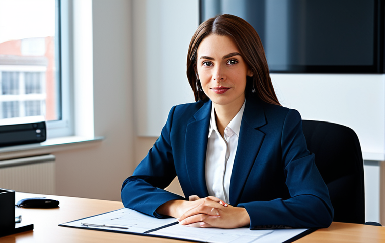 **

"A professional businesswoman in a modest business suit, sitting at a desk in a modern office, fully clothed, appropriate attire, safe for work, perfect anatomy, natural proportions, professional photography, high quality."

**