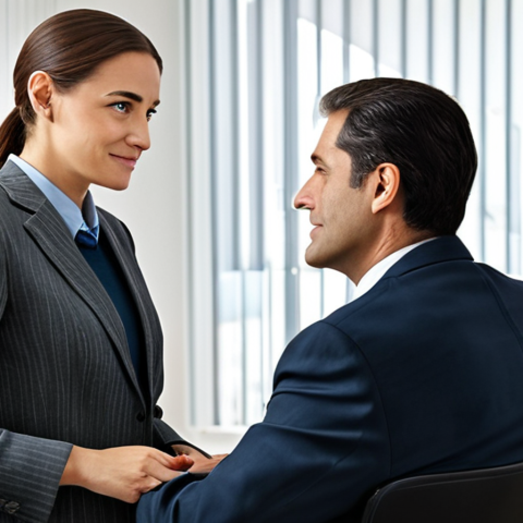 변호사로서의 전문 컨설팅 시작 - **Prompt:** "A professional lawyer in a modest office setting, advising a client. Focus on the lawye...