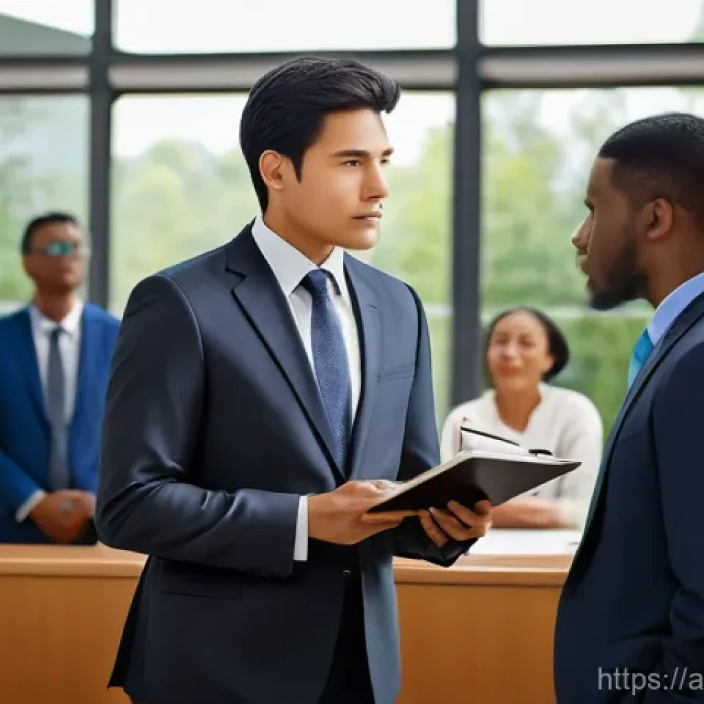 변호사와 공익 소송 경험 - **A Compassionate Public Interest Lawyer and Community**
    A highly detailed, realistic image of a...
